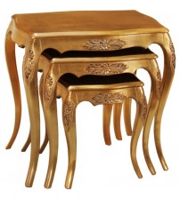 Masifart Oymalı Zigon Sehpa Altın Varak